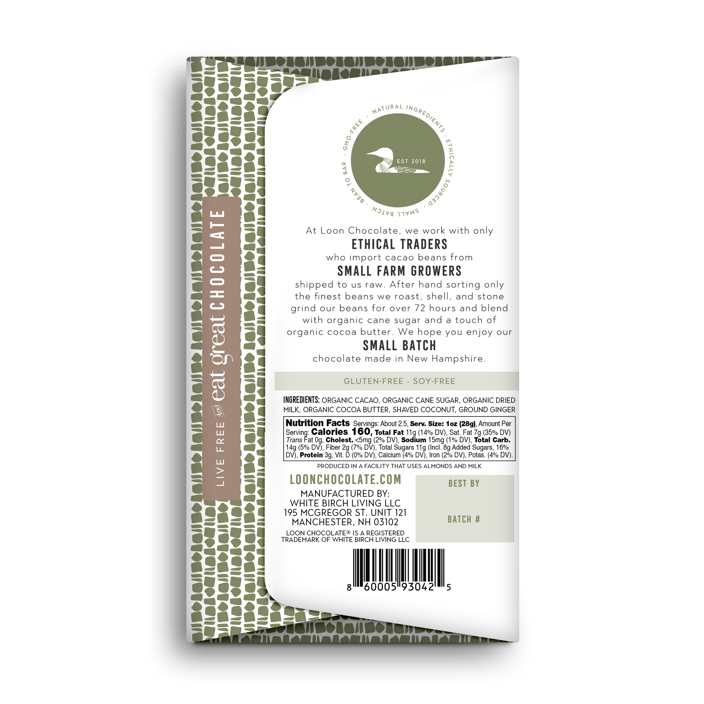 Caribbean Kiss – Milk Chocolate with Coconut & Ginger
