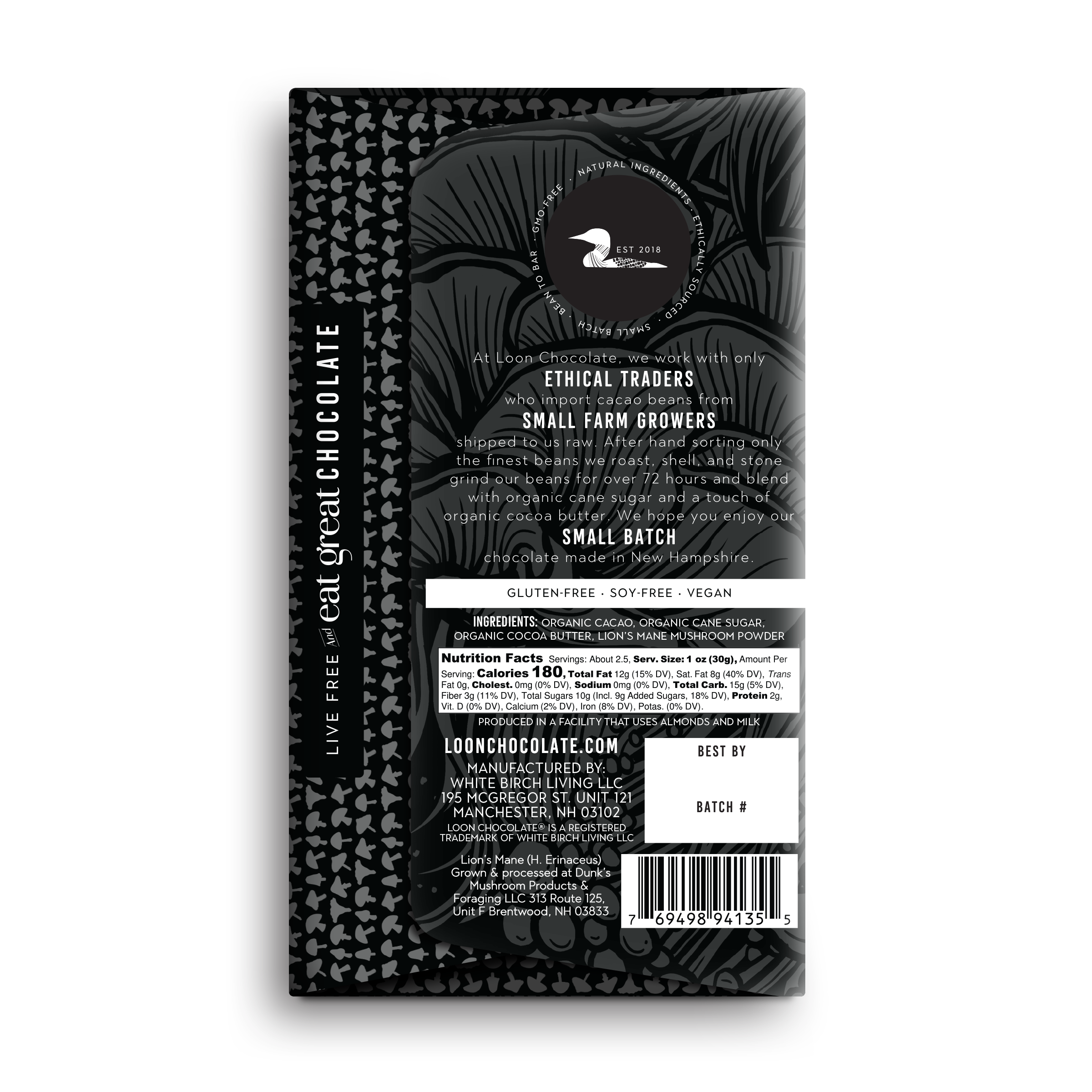 Lion’s Mane – 70% Dark Chocolate with Lion’s Mane Mushroom