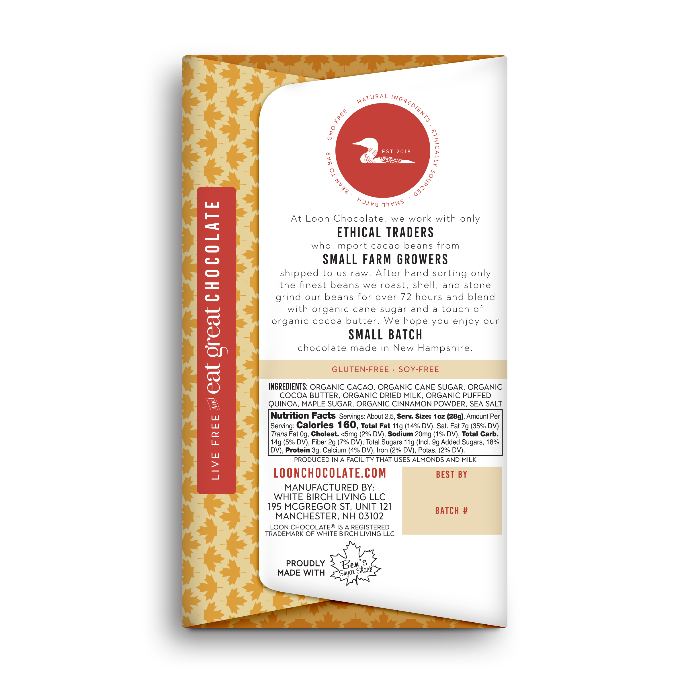 Maple Crunch – Milk Chocolate with Maple Sugar & Quinoa