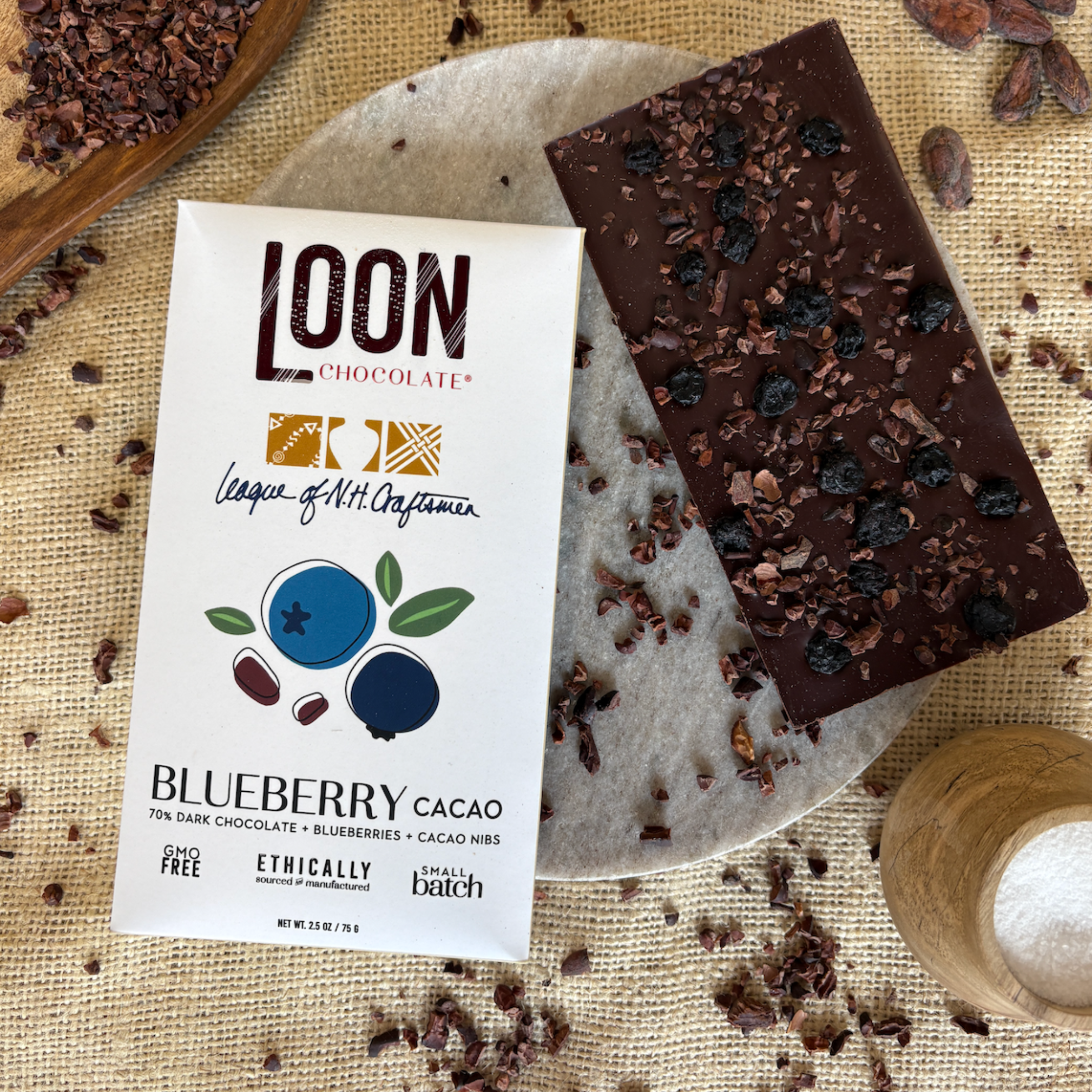 Blueberry-Cacao – Dark Chocolate Bar